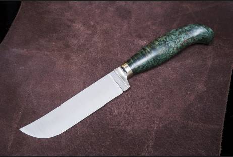 НП-20 Нож Пчак малый зеленая стаб. карельская береза,гладкое литье