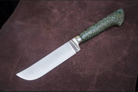НП-23 Нож Пчак малый зеленая стаб. карельская береза,гладкое литье,классическая рукоять
