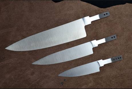 Набор кухонных клинков для сборки в ножи "Япония" из сталей bohler к340, н690, х12мф, 95х18, д2 и др.