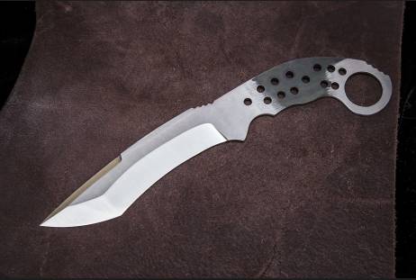 Клинок цельнометаллический для сборки ножа "Кастрюк" из сталей bohler к340, н690, х12мф, 95х18, д2 и др.