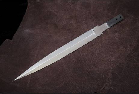 Клинок всадной для сборки ножа "Стилет" из сталей bohler к340, н690, х12мф, 95х18, д2 и др.