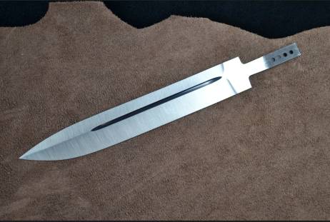 Клинок всадной для сборки ножа "Пластун - 2" из сталей bohler к340, н690, х12мф, 95х18, д2 и др.